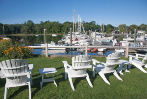 Arundel Yacht Club members and their guests enjoy a fine view of the river and its parade of boats. kennebunk-jd-arundel-yacht-club