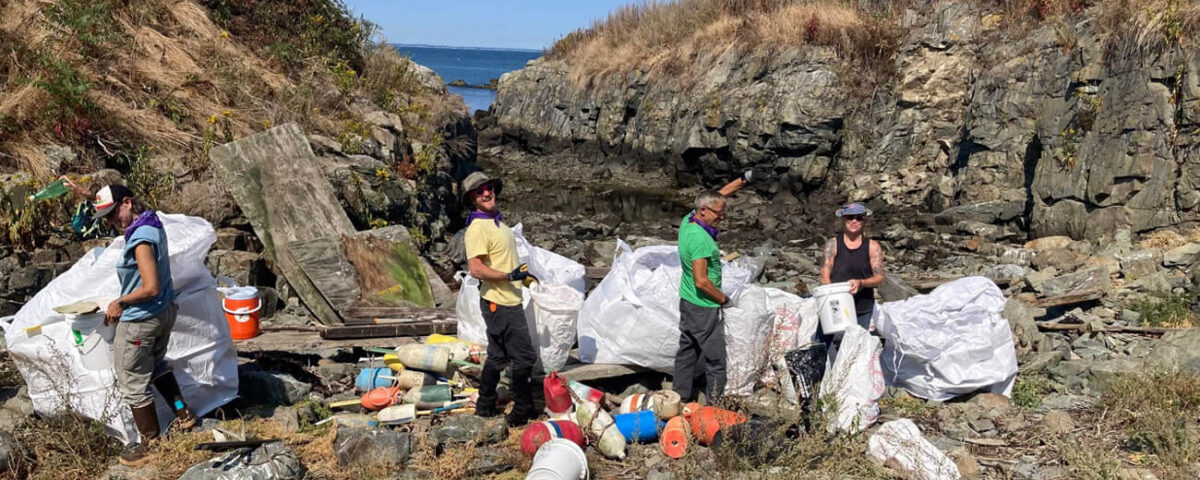 boston-harbor-cleanup-group-places-trash-in-bags