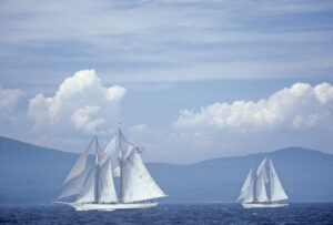 These sailboats seem to mirror the clouds above. Photo/Joe Devenney camden-jd-sailing-vistas