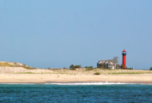 The current Monomoy Lighthouse, one of the first made of cast iron, was built in 1849. Photo/Tom Richardson chatham-tr-monomoy-lighthouse