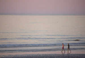 Walking on the beach at sunset. york-jd-beach-walk