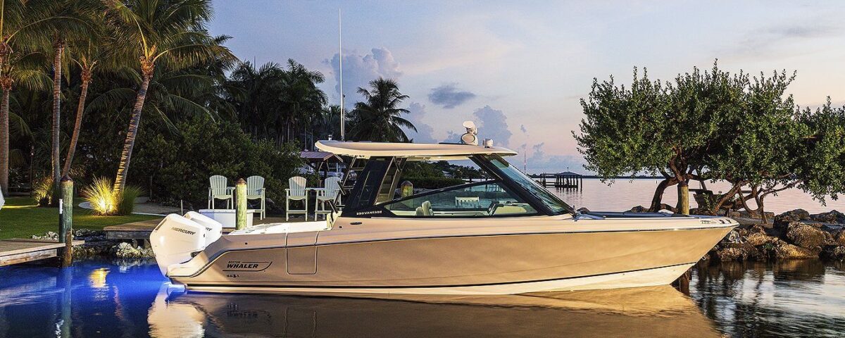 boston-whaler-330-vantage-on-dock