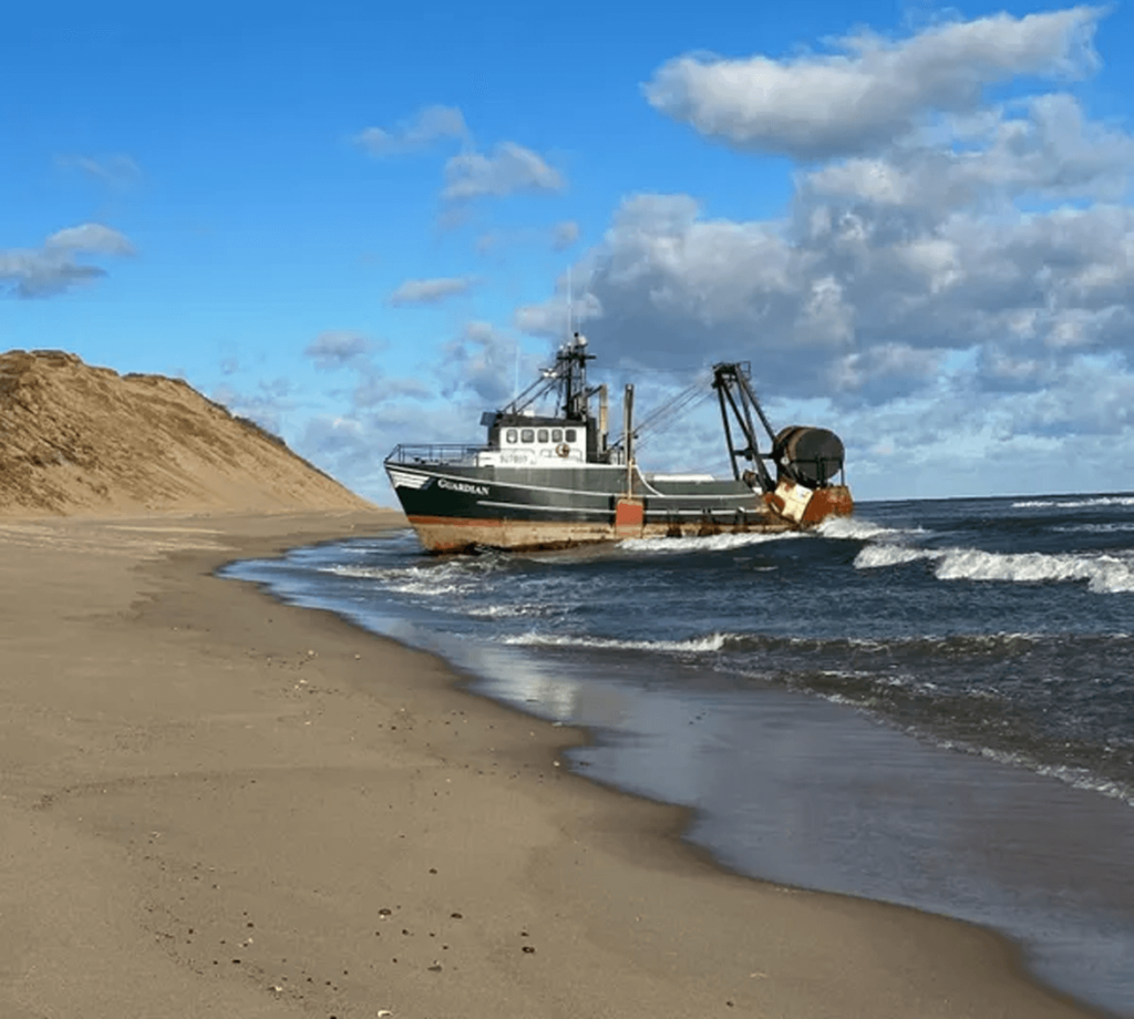 Fishing Boat Runs Aground off Cape Cod