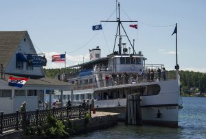 The Mount Washington pulls up in Wolfeboro right next to the Dockside. wolfeborough-kb-dockside-restaurant