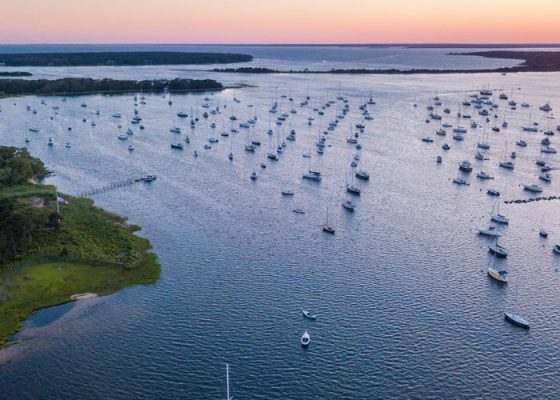 The beauty of sunset over the harbor. Photo/Parker's Boatyard red-brook-harbor-parkers-boatyard-harbor-view